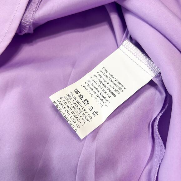 NWOT Shein Lilac Purple Mini Skirt Women’s Size Small Side Slit High Waist - Picture 4 of 7